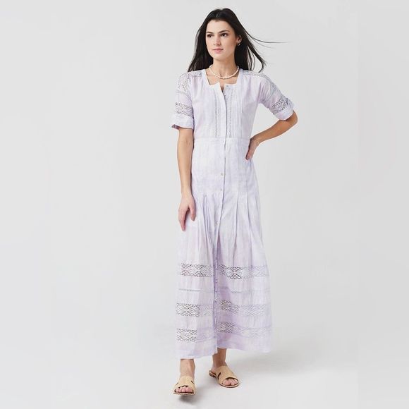 LoveShackFancy Dresses & Skirts - LoveShackFancy Women's Edie Dress Violet Splash Hand Dye size XS